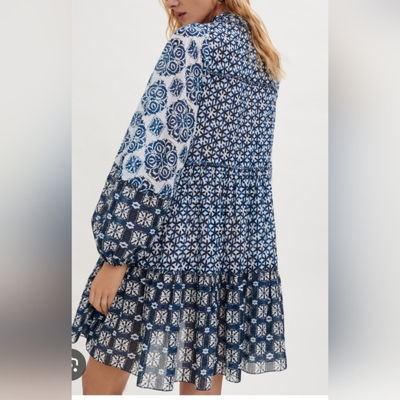 Kourt (NWT) Blue and Black Patterned Dress. Size M - Picture 9 of 10